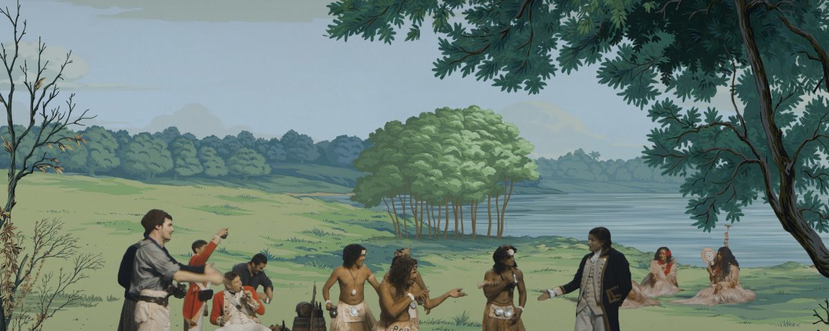 Lisa Reihana, in Pursuit of Venus [infected] 2015, multi-channel video (still), Auckland Art Gallery Toi o Tāmaki, gift of the Patrons of Auckland Art Gallery.