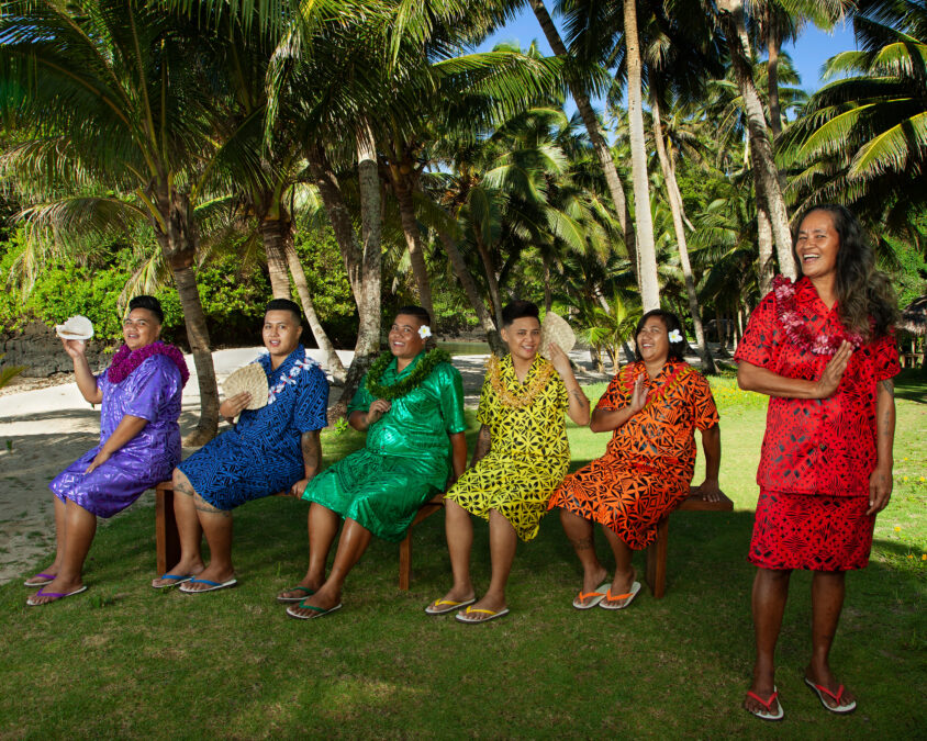 ‘Genesis 9:16 (After Gauguin)’ part of ‘Paradise Camp’ series (2020/2022) by Yuki Kihara presented at 59th La Biennale di Venezia 2022.